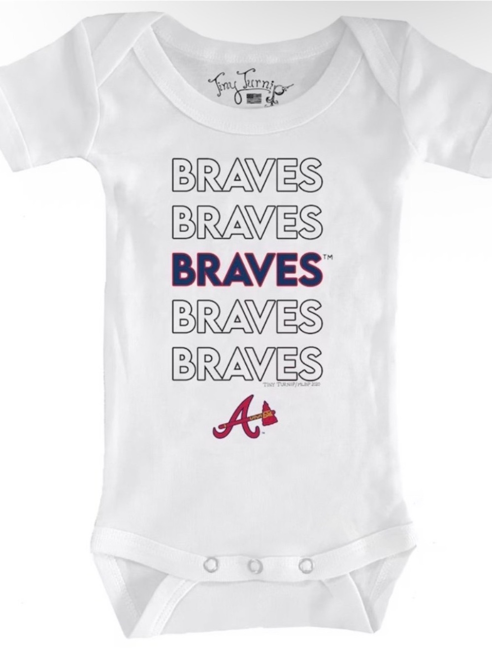 Braves White Logo Baby Onesie